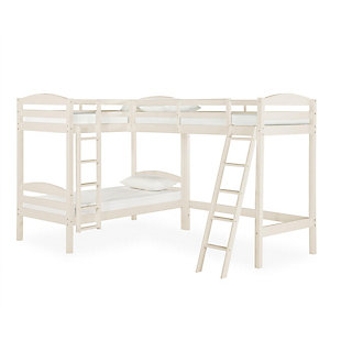 Atwater Living Giselle Triple Wood Bunk Bed, White, large