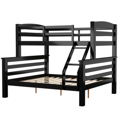 Linon Cale Black Twin Over Full Bunk Bed, , large