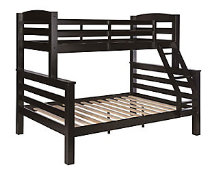 Linon Cale Black Twin Over Full Bunk Bed, , large