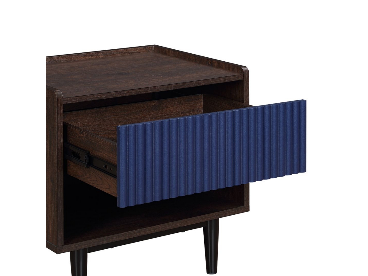 ミルキークイン Athena New York セット Manhattan Comfort Duane Ribbed 1-Drawer Nightstand Set of 2 | Ashley
