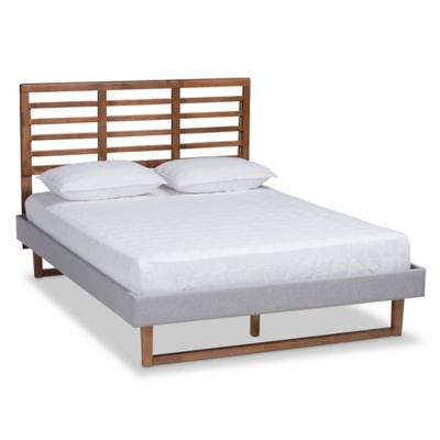 Luciana Upholstered And Wood Queen Platform Bed Ashley