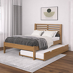 Donco Kids Roan Full Platform Bed with Twin Trundle, , rollover