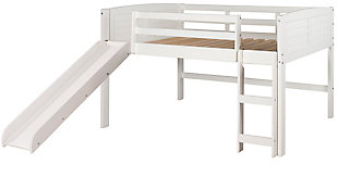 Donco Kids Louver Twin Loft Bed with Slide, , large