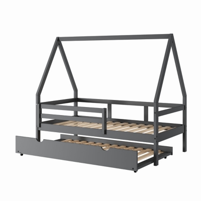 Donco Kids House Bed with Twin Trundle, , large