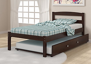 Donco Kids Econo Scandinavian Twin Bed with Twin Trundle, Cappuccino, rollover