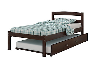 Donco Kids Econo Scandinavian Twin Bed with Twin Trundle, Cappuccino, large