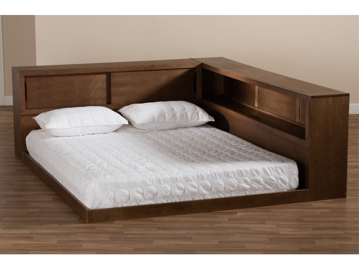 Erie Wood Queen Platform Storage Bed with Built In Outlet