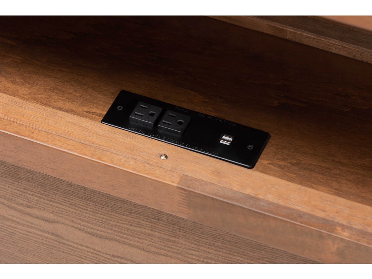 Erie Wood Queen Platform Storage Bed with Built-In Outlet