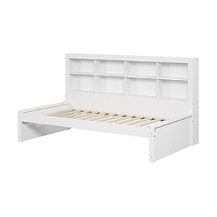 Donco Kids Bookcase Twin Day Bed, White, large