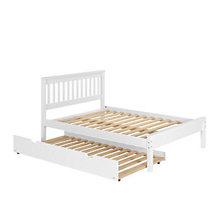 Donco Kids Contempo Mission Full Bed with Twin Trundle, White, large