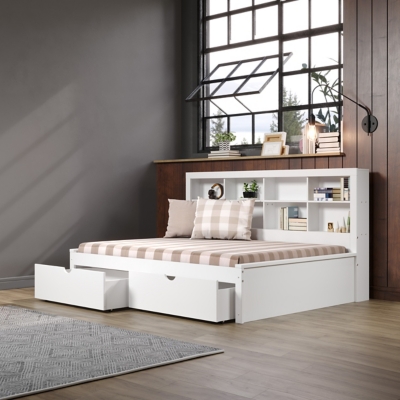 Donco Kids Bookcase Full Daybed with Dual Underbed Drawers