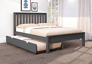 Donco Kids Contempo Mission Full Bed with Twin Trundle, Dark Gray, rollover