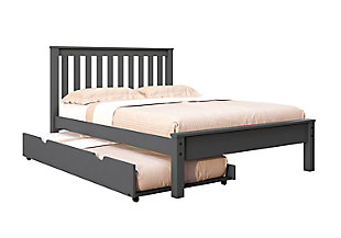 Donco Kids Contempo Mission Full Bed with Twin Trundle, Dark Gray, large
