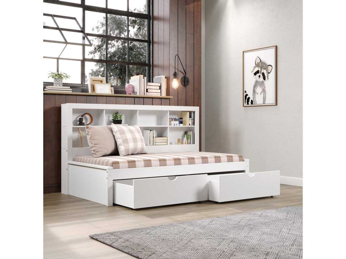 Donco Kids Bookcase Twin Daybed with Dual Underbed Drawers Ashley