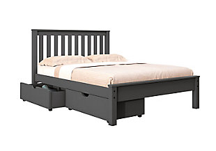 Donco Kids Contempo Mission Full Bed with Underbed Drawers, Dark Gray, large