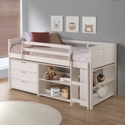 Donco Kids Louver Twin Modular Loft Bed, White