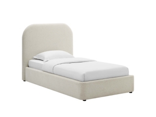 Keynote Upholstered Fabric Curved Platform Bed