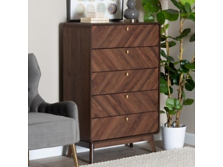 Baxton Studio Markell 32" 5 Drawer Chest