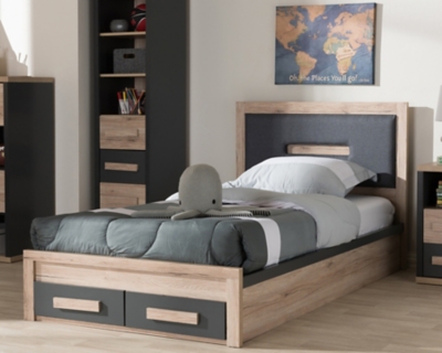 Two Tone Two Tone 2 Drawer Twin Size Storage Platform Bed Ashley