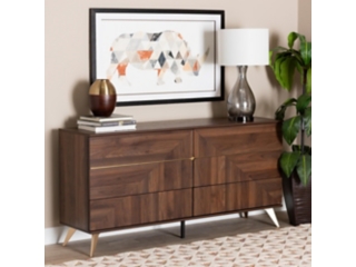 Baxton Studio Graceland 63" 6 Drawer Dresser