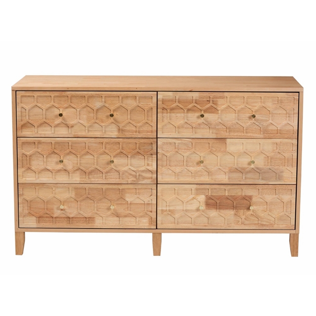 Baxton Studio Hosea 55" 6 Drawer Dresser