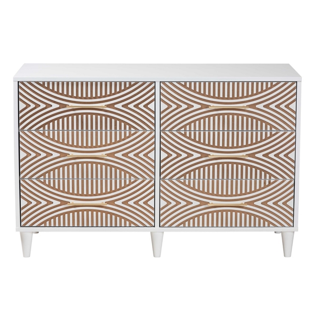 Baxton Studio Louetta 47" 6 Drawer Dresser