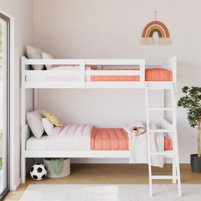 Storkcraft Caribou Twin-over-Twin Bunk Bed, White, rollover