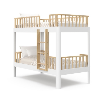 Storkcraft Next Santos Twin-over-Twin Bunk Bed, White/Natural, large