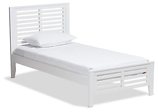 Sedona Wood Twin Platform Bed, White, large