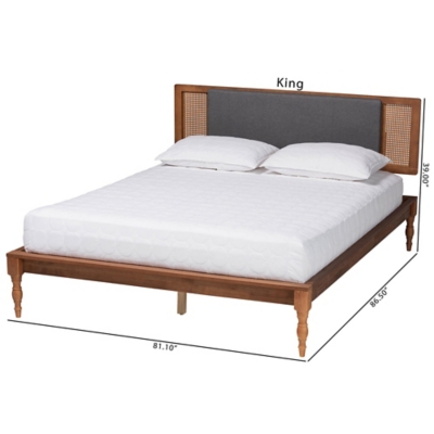 Baxton Studio Eliseo King Panel Platform Bed - Thumbnail 5