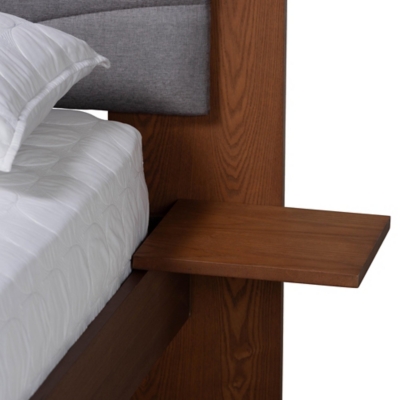 Baxton Studio Hemera Panel Platform Bed, Gray/Walnut Brown, large