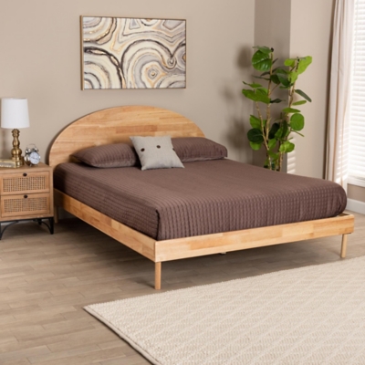 Baxton Studio Denton Queen Panel Platform Bed, Natural Brown
