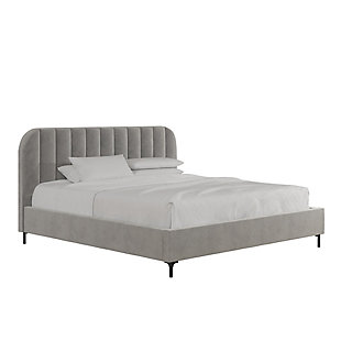 Atwater Living  Carly King Upholstered Bed, Light Gray, large