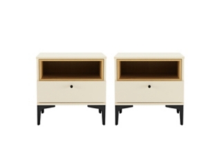 Manhattan Comfort Amara 20" 1 Drawer Nightstand (Set of 2)