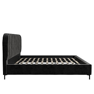 Atwater Living  Carly King Upholstered Bed, Black, rollover