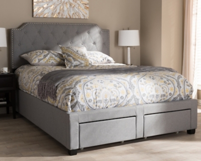 Aubrianne Queen Upholstered Bed, Gray, rollover