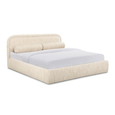 TOV Furniture Murielle Panel Bed, Cream, grid