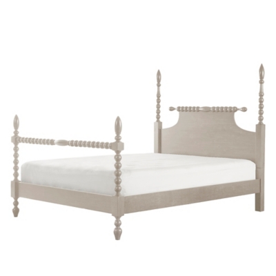 Madison Park Signature Rolling Pin Queen Bed, Antique Cream, large