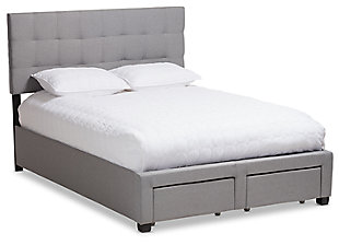 Tibault Queen Upholstered Bed, Gray, large
