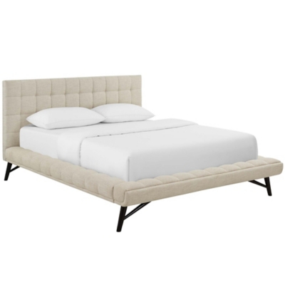 Modway Julia Queen Platform Bed, Beige, grid