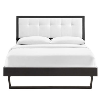 Modway Willow Platform Bed With Angular Frame, Black/White, large