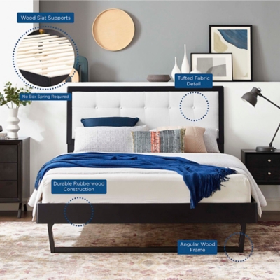 Modway Willow Platform Bed With Angular Frame, Black/White, large