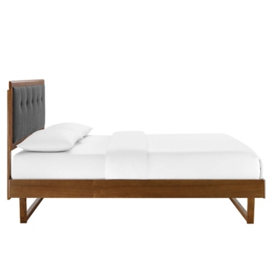 Modway Willow Queen Platform Bed With Angular Frame, Walnut/Charcoal, large