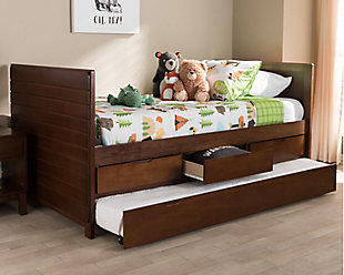 Linna Daybed with Trundle, Walnut, rollover