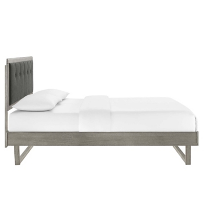Modway Willow Queen Platform Bed With Angular Frame, Gray/Charcoal, large