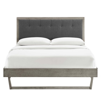 Modway Willow Queen Platform Bed With Angular Frame, Gray/Charcoal, large