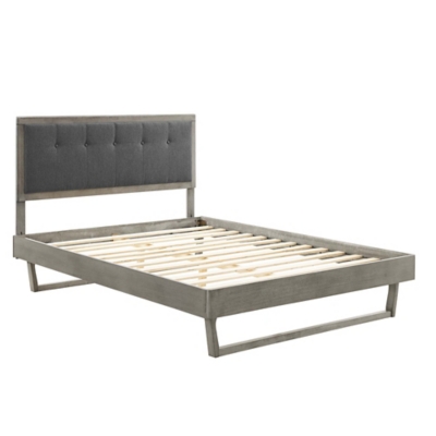 Modway Willow Queen Platform Bed With Angular Frame, Gray/Charcoal, large