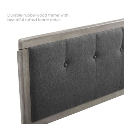 Modway Willow Queen Platform Bed With Angular Frame, Gray/Charcoal, large