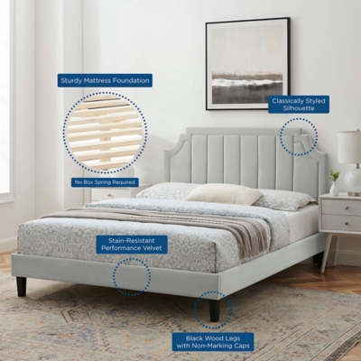 Modway Sienna Platform Bed, Light Gray, large