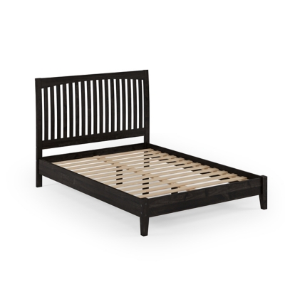 Donco Trading Low Bed Full Platform Bed, Urban Walnut, grid